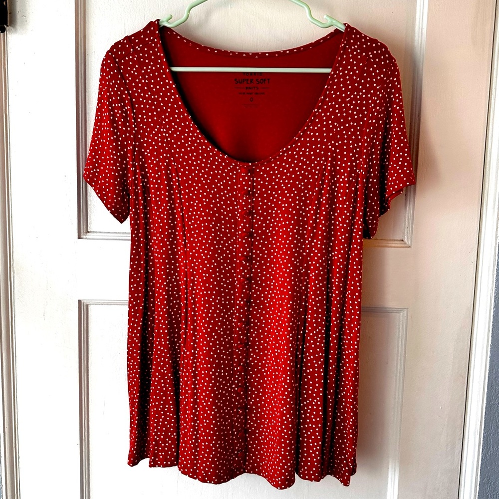 Torrid Super Soft Button Front Scoop Neck Tee